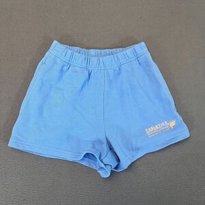 Fabletics Womens Sz 2XS Sweat Shorts‎ Baby Blue Logo Fabletics Athletic Club Run